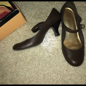 Brown baby doll heels